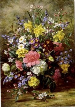 unknow artist Floral, beautiful classical still life of flowers.105 oil painting image
